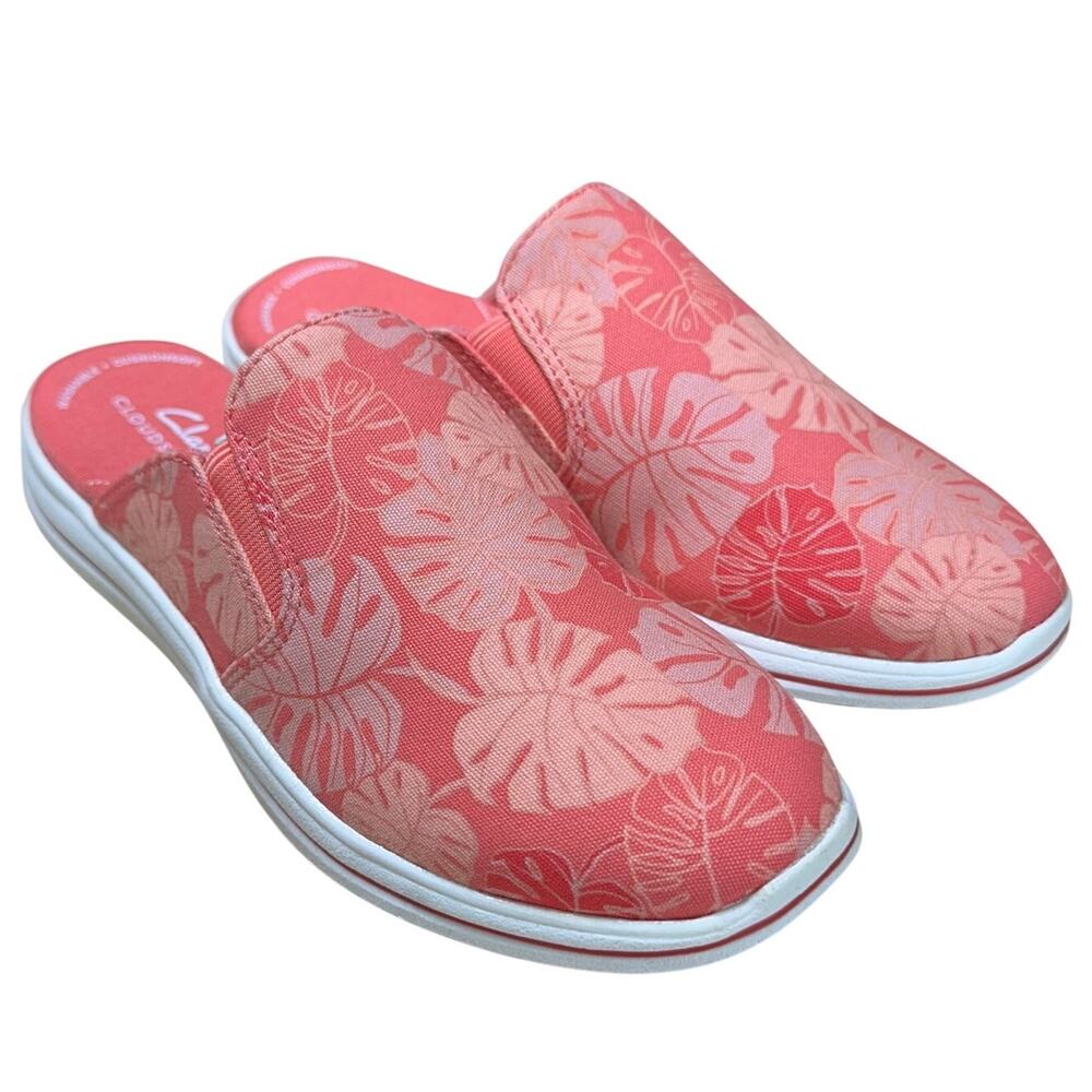 Clarks Cloudsteppers Breeze Coral Floral Canvas Mule Women's Size 5M New in Box